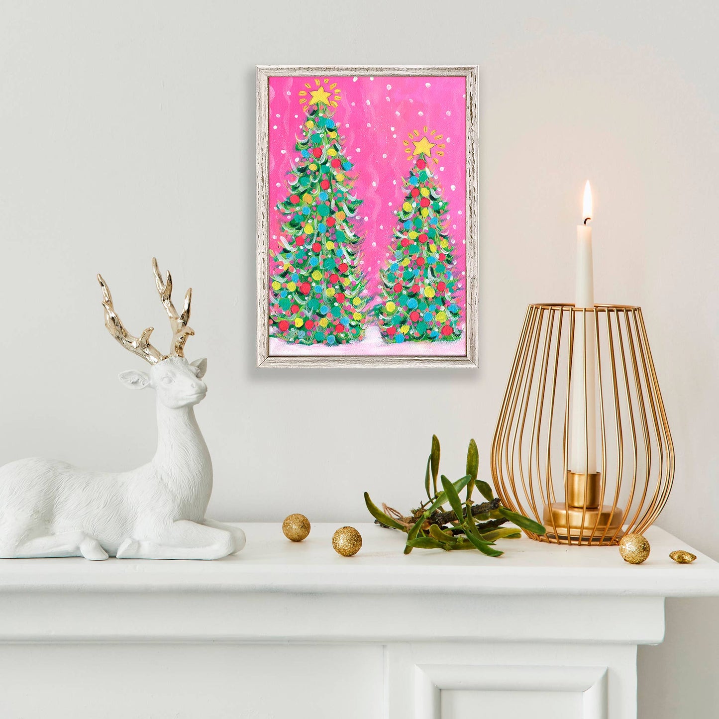 Holiday - Christmas Tree Pair Mini Framed Canvas