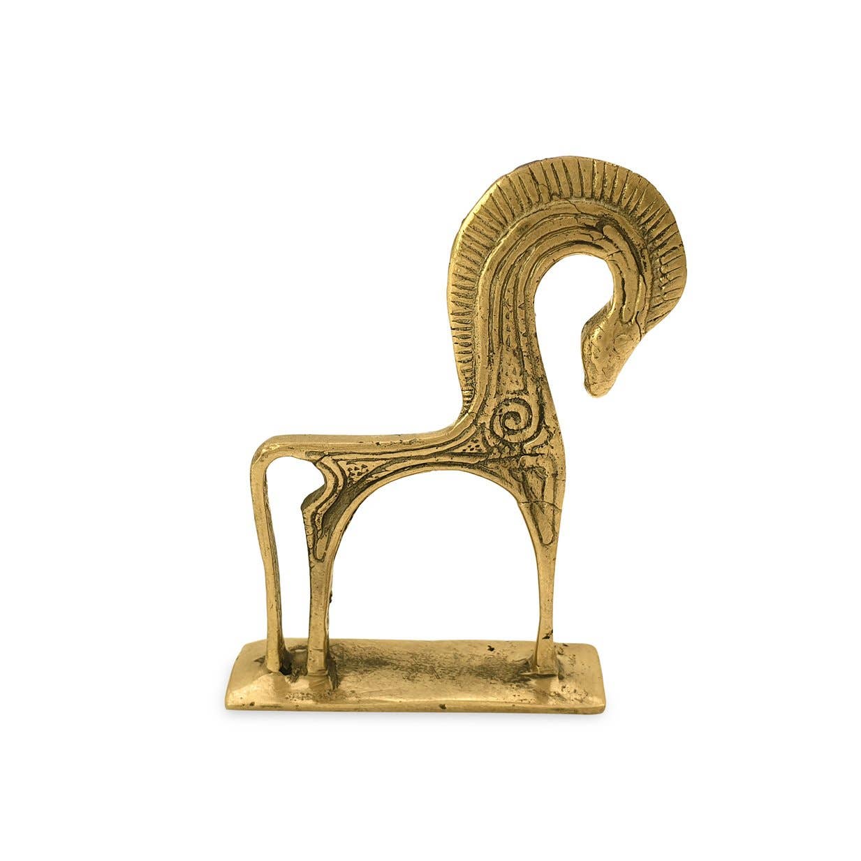 Brass Figurine Horse Curved