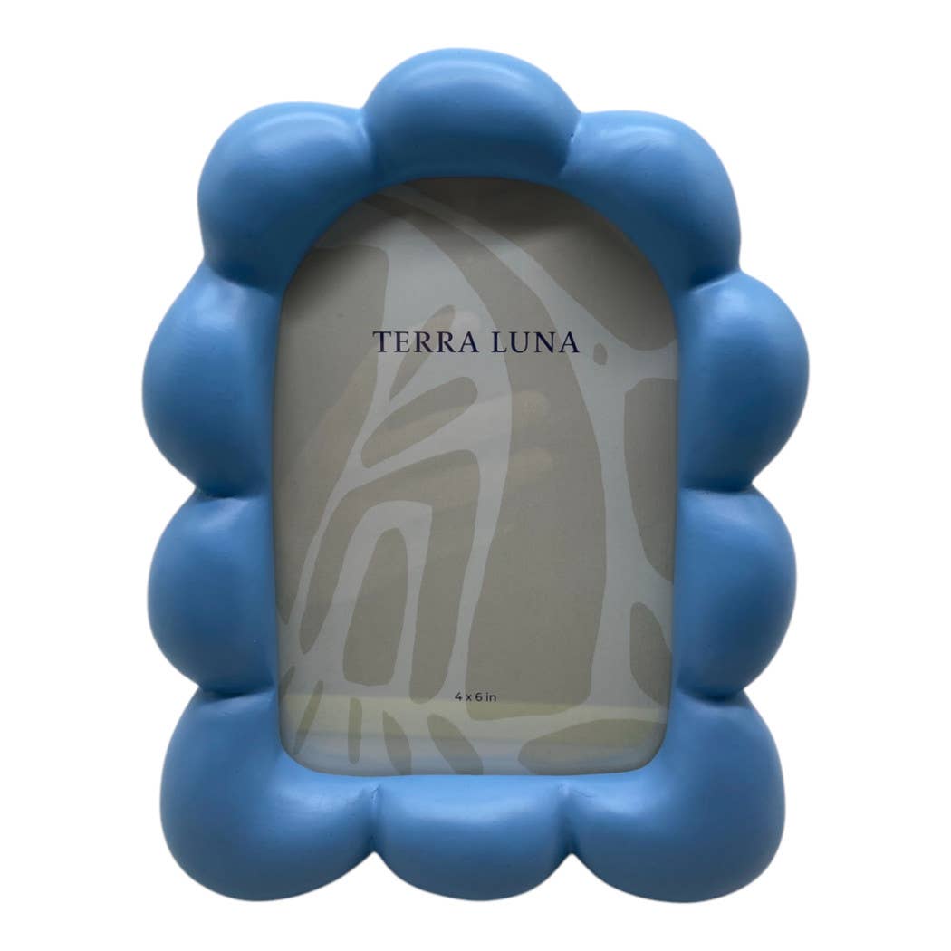 Oval Puffy Squiggle Photo Frame Blue 4x6 in.