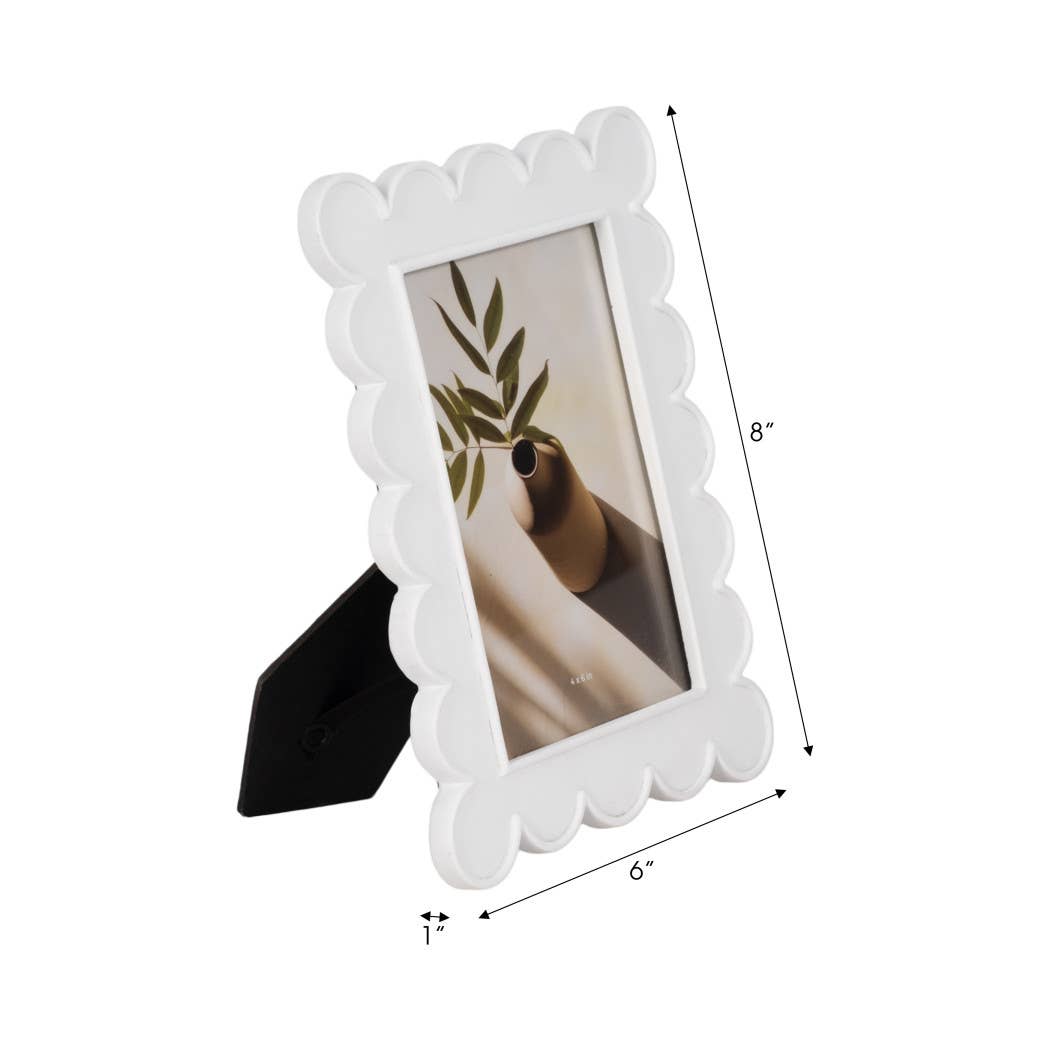 Rectangular Scallop Edge Photo Frame White 4x6 in.