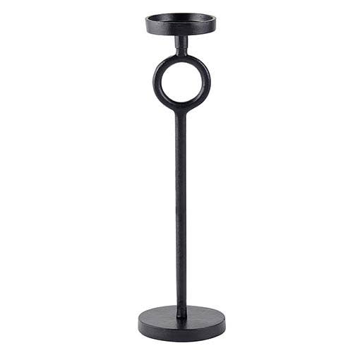 Black Metal Candle Holder Lg