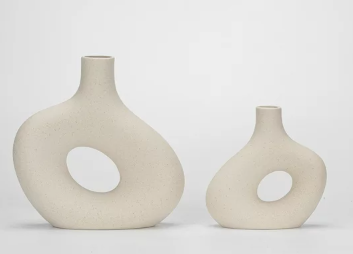 Hollow Ceramic Donut Vase - 2 sizes