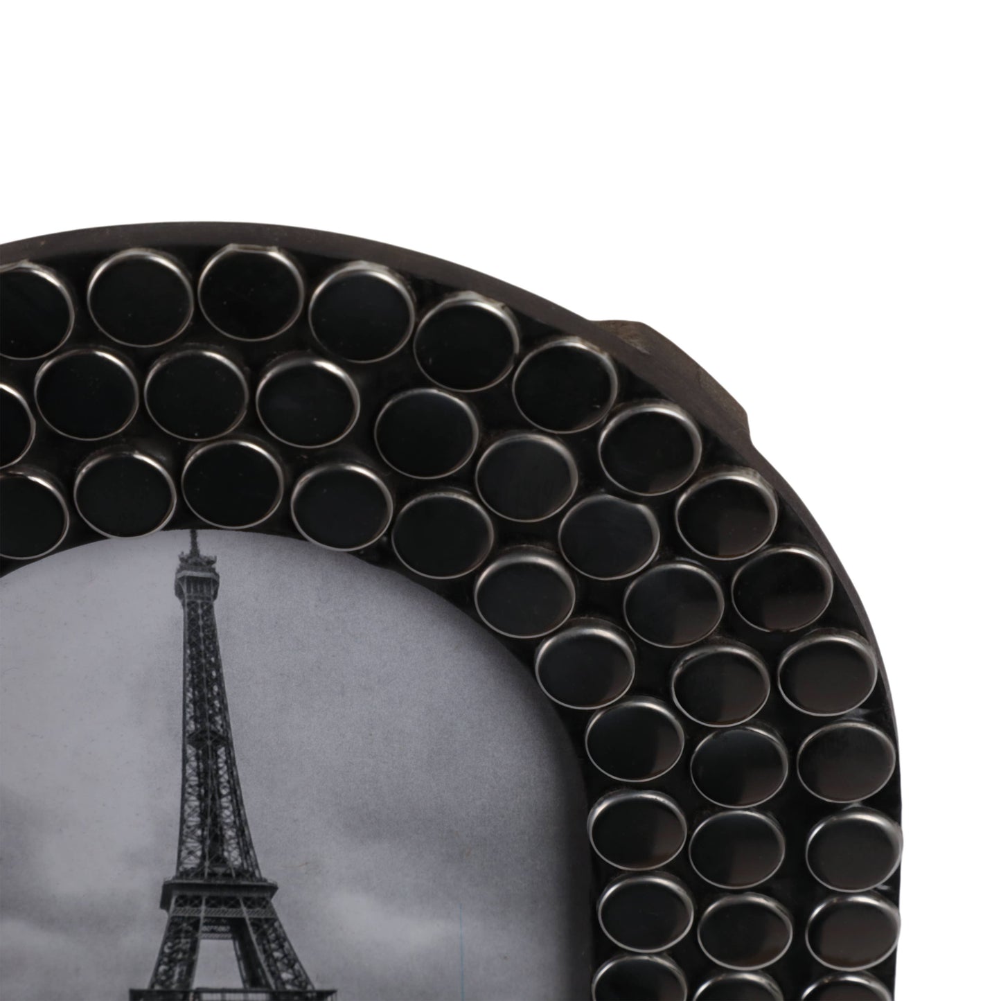 Silver Metallic Black Metal Studded Arch Photo Frame 4x 6 in.