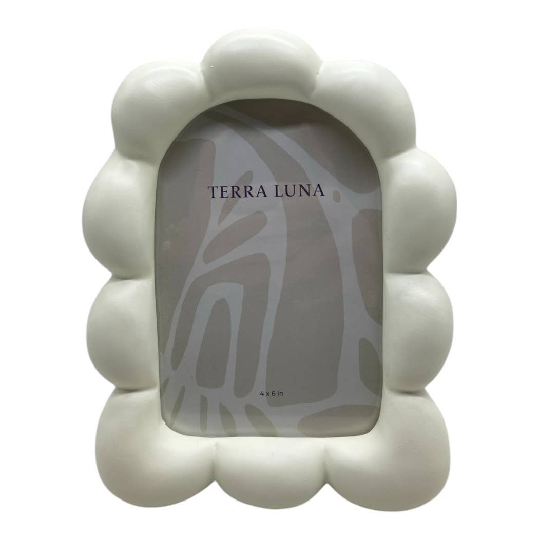Oval Puffy Photo Frame Ivory 4x6 in.