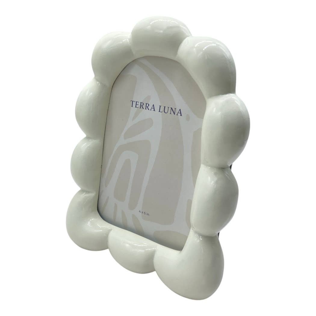 Oval Puffy Photo Frame Ivory 4x6 in.