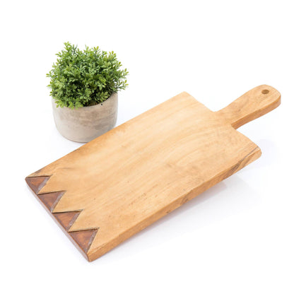 Wooden Cutting Board Rectangle w Triangles