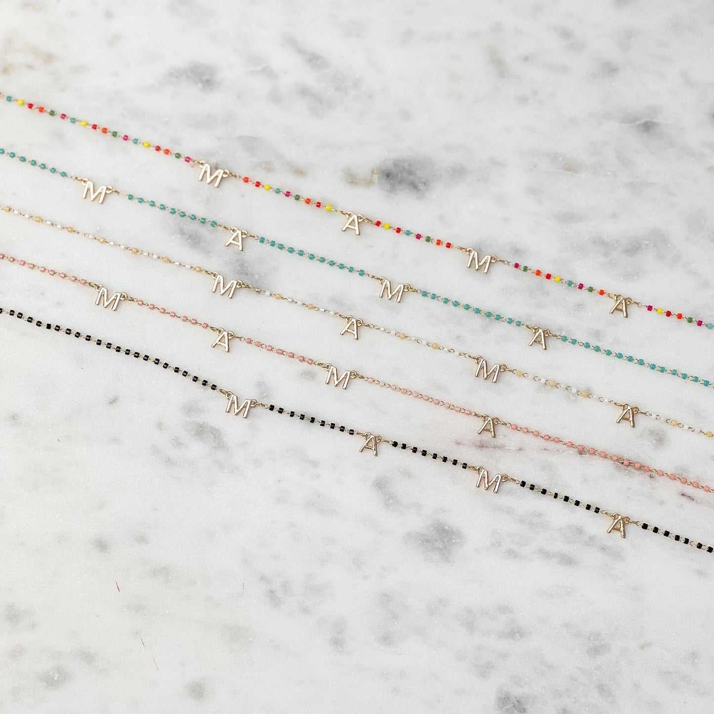 'Mama' Chain Necklaces: Multi
