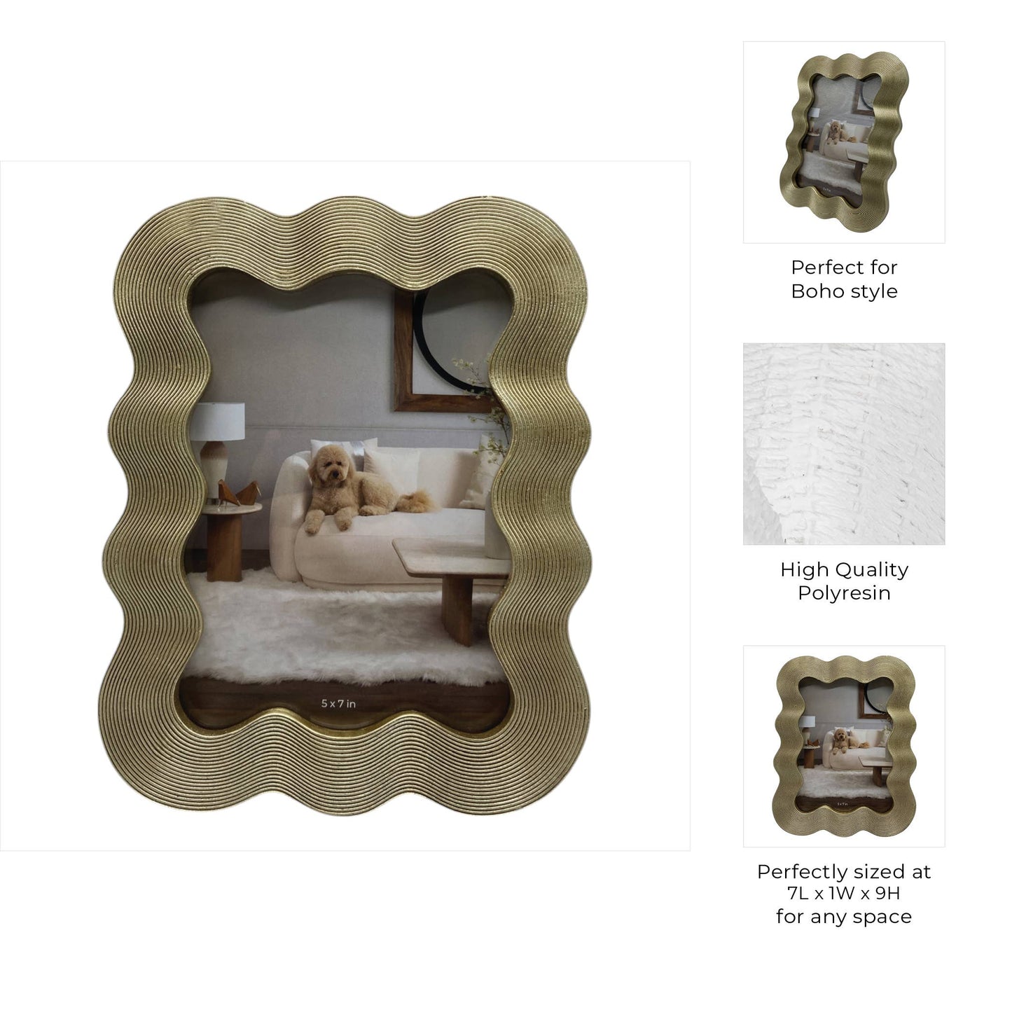 Gold Squiggle Photo Frame 5x7 in.
