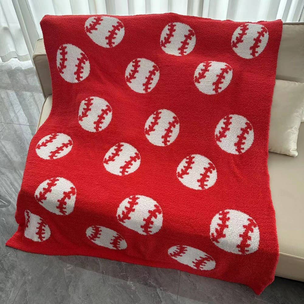 Luxe Blanket - Red Baseball/Softball Checkered