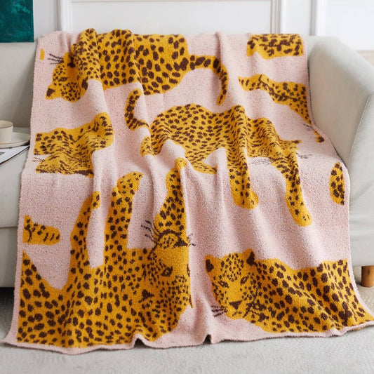 VF LUXE Pink and Cheetah Throw
