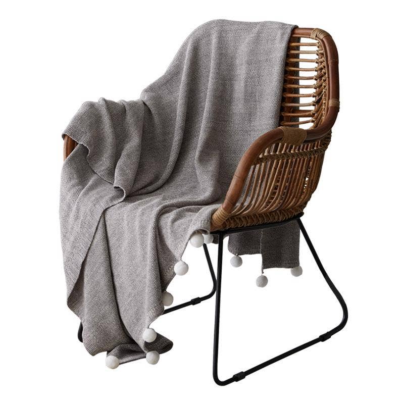 Casablanca Pom Pom Throw Blankets