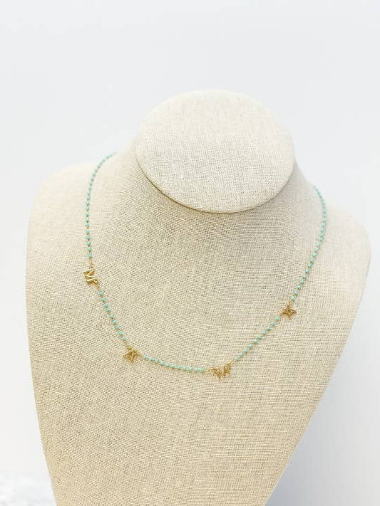 'Mama' Chain Necklaces: Turquoise