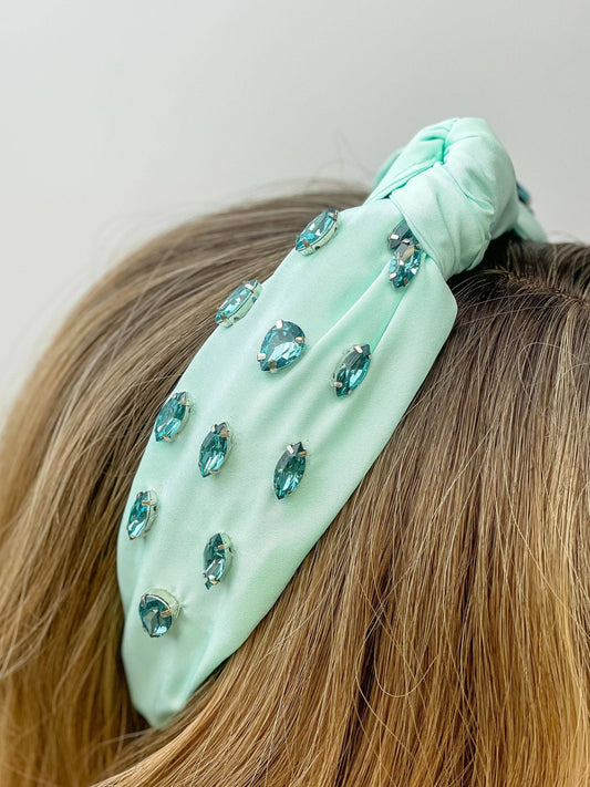 Top Knot Jewel Headbands - Mint
