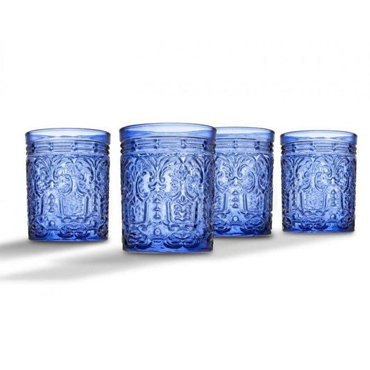 Jax Blue Drinkware: Set of 2 Non Leaded Crystal