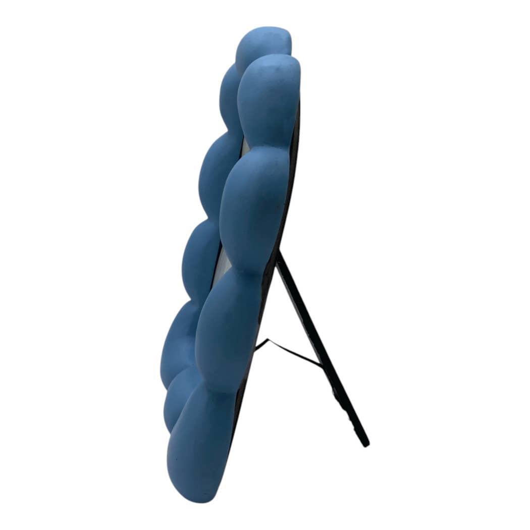 Oval Puffy Squiggle Photo Frame Blue 4x6 in.