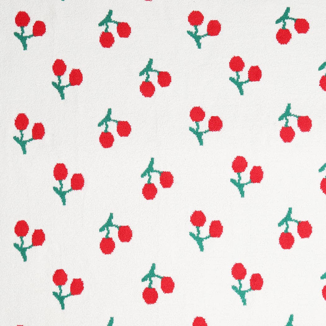 Cherry Pattern Print Cozy Soft Throw Blanket
