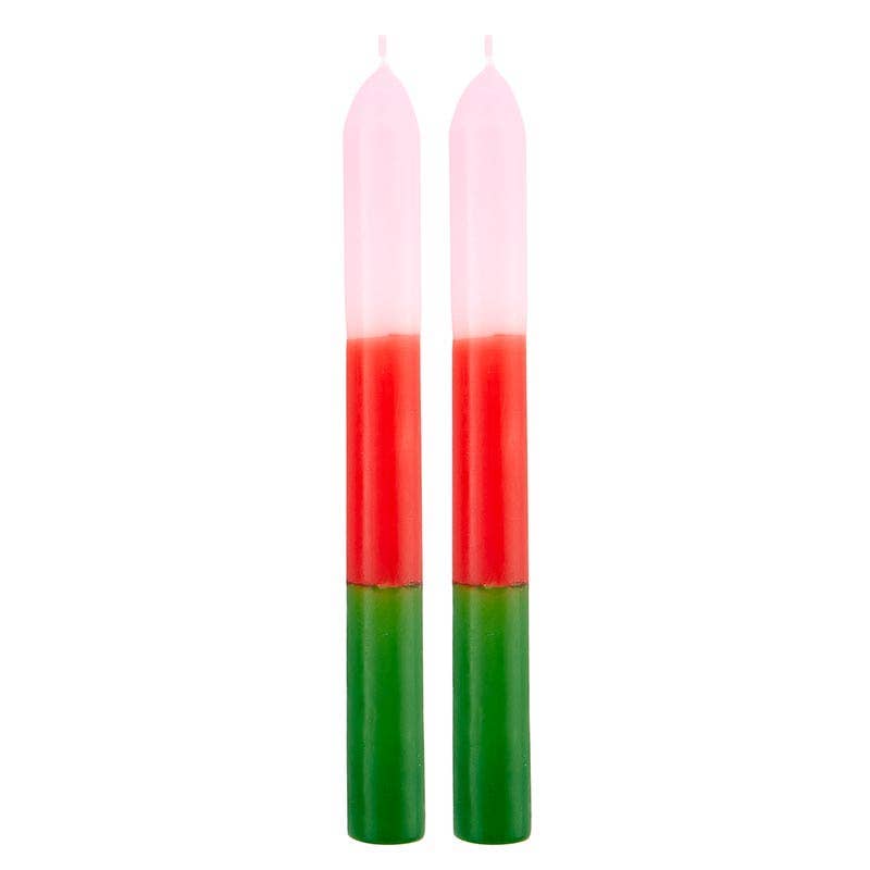 Tapered Candle - Thimblepress x Slant Pink Red Green - 2/set