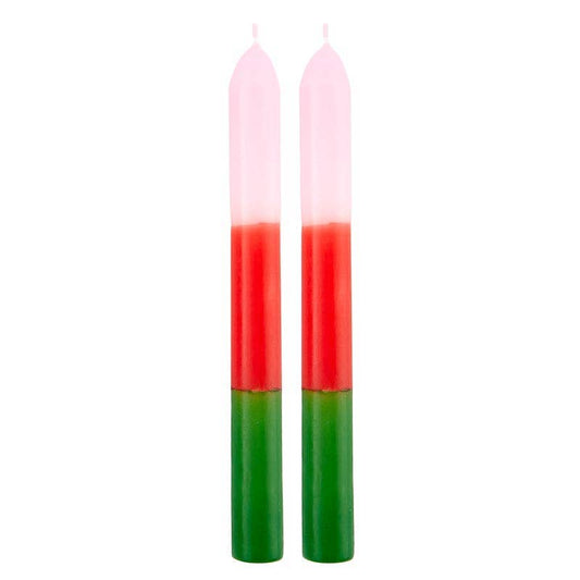 Tapered Candle - Thimblepress x Slant Pink Red Green - 2/set