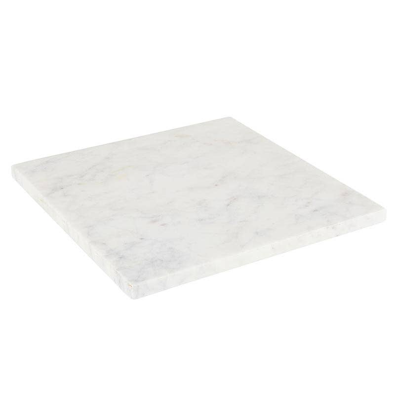 White Marble Footed Tray - 10" SQ