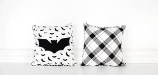 Halloween Bat Reversible Pillow 14.25x14.25