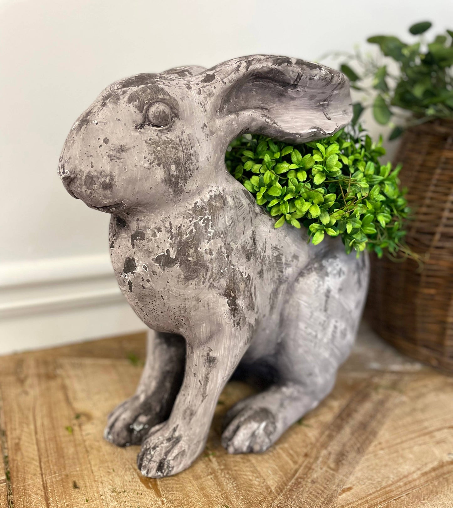 RESIN RABBIT PLANTER - LARGE