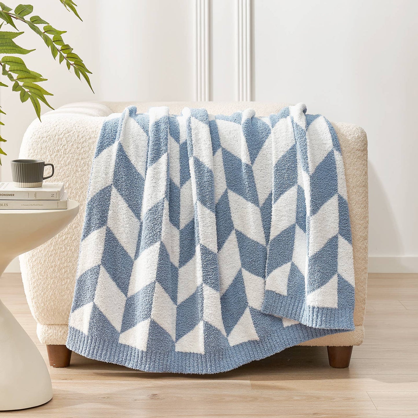 LUXE Chevron Throw Blanket Reversible  50x60"