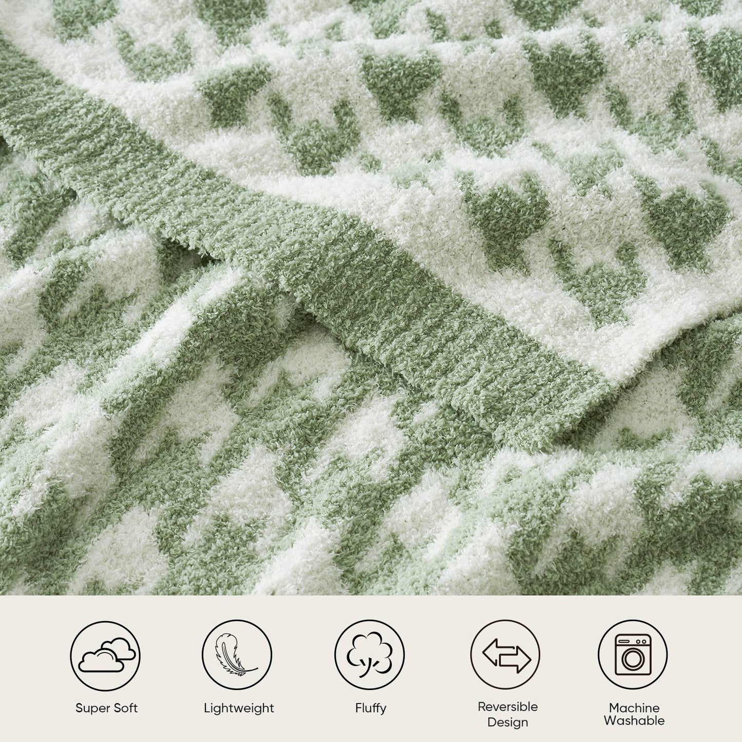 LUXE Houndstooth Throw Blanket Reversible Blanket 50x60"