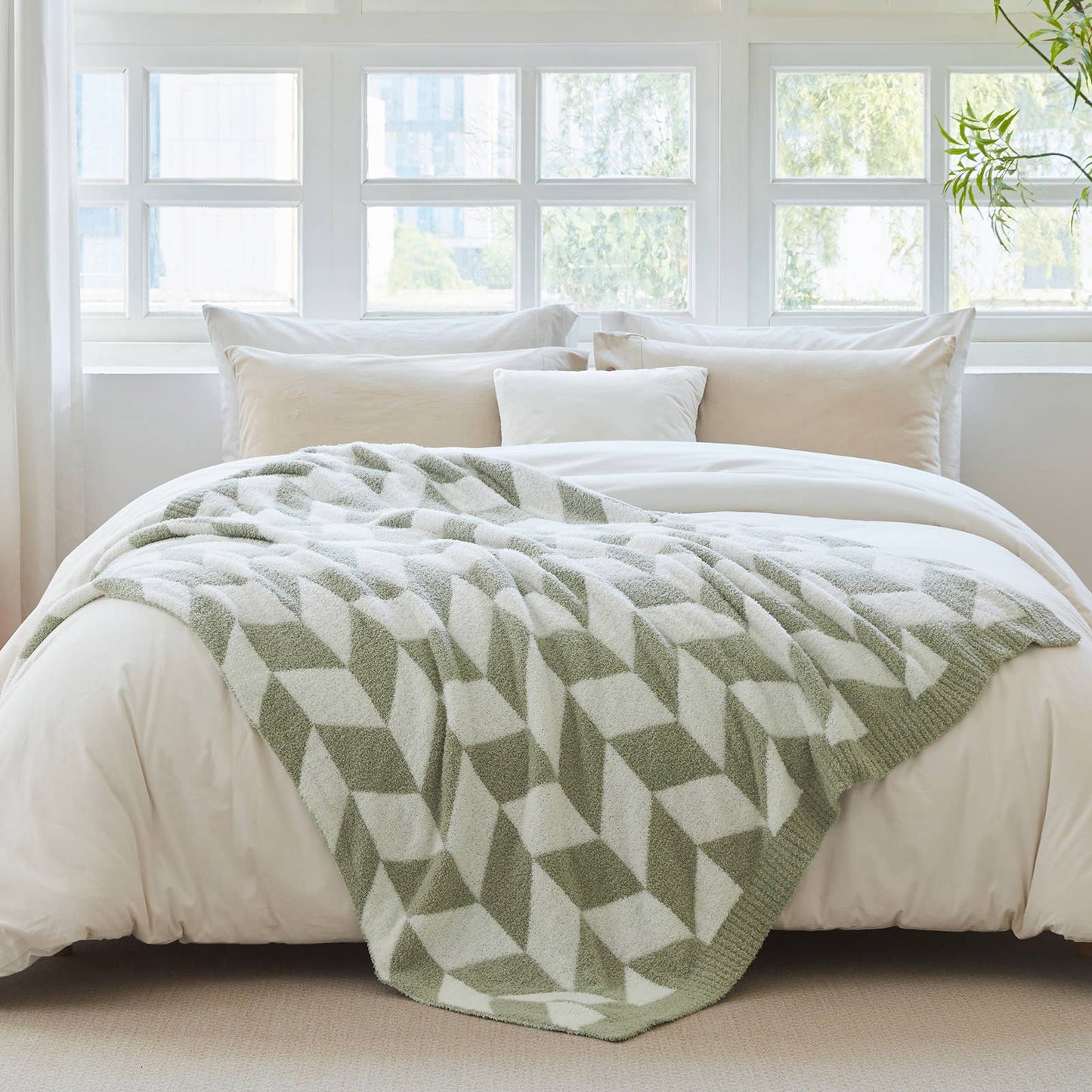 LUXE Chevron Throw Blanket Reversible  50x60"