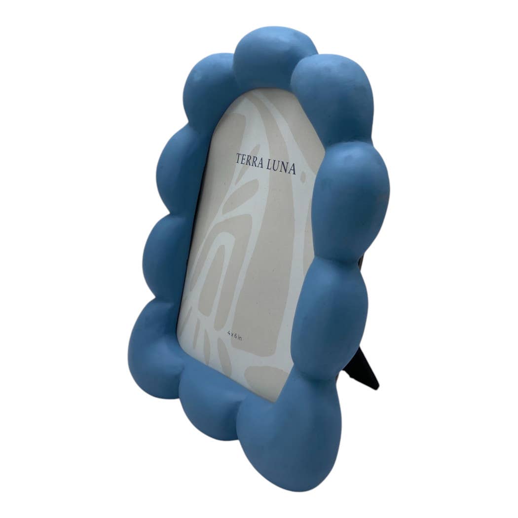 Oval Puffy Squiggle Photo Frame Blue 4x6 in.