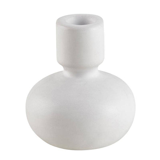 White Round Taper Candleholder - Large