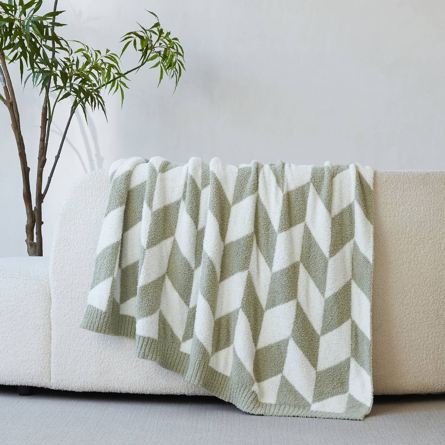 LUXE Chevron Throw Blanket Reversible  50x60"