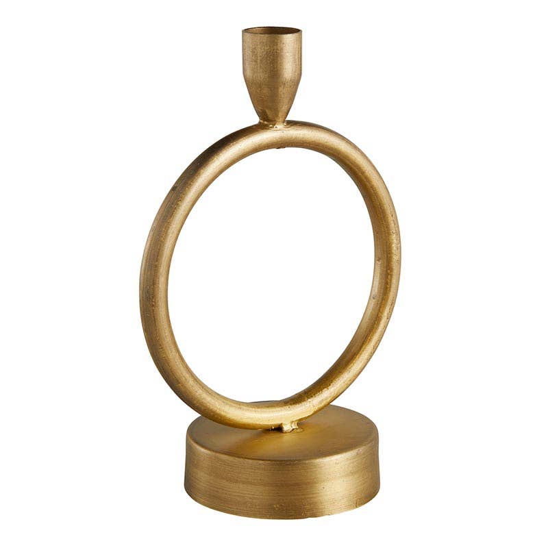 Brass Finish Donut Candleholder - Large