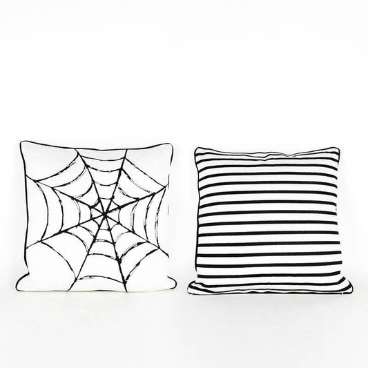 Halloween Spider Web Reversible Pillow 18x18