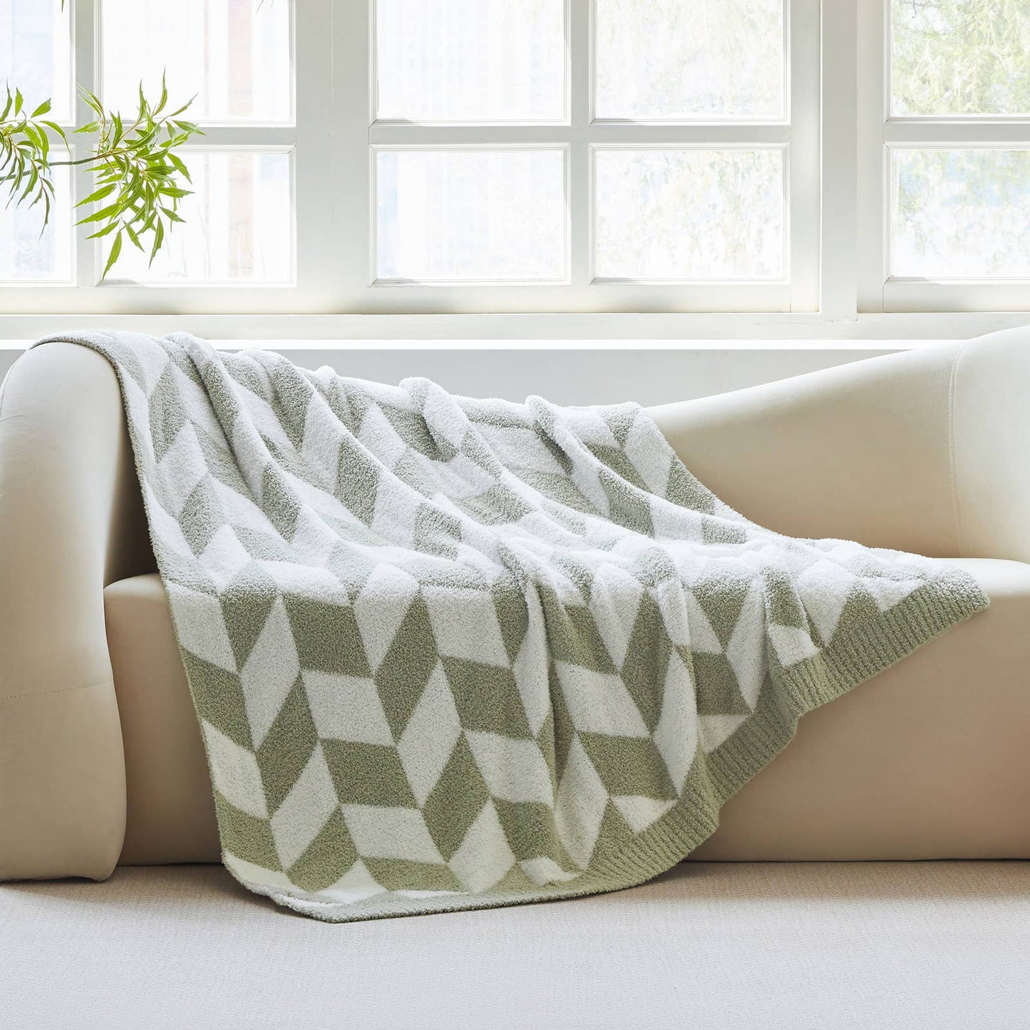 LUXE Chevron Throw Blanket Reversible  50x60"