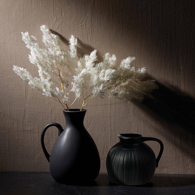 Black Ceramic Pitcher Vase