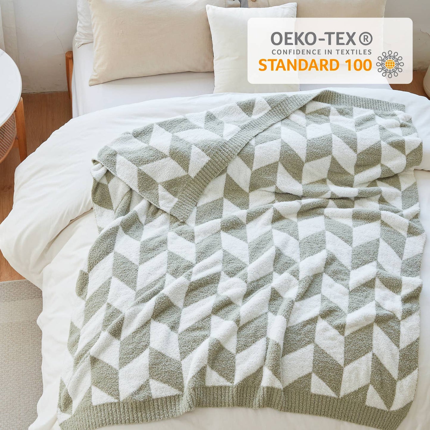 LUXE Chevron Throw Blanket Reversible  50x60"