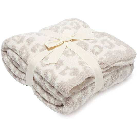 Beige Leopard Luxe Blanket