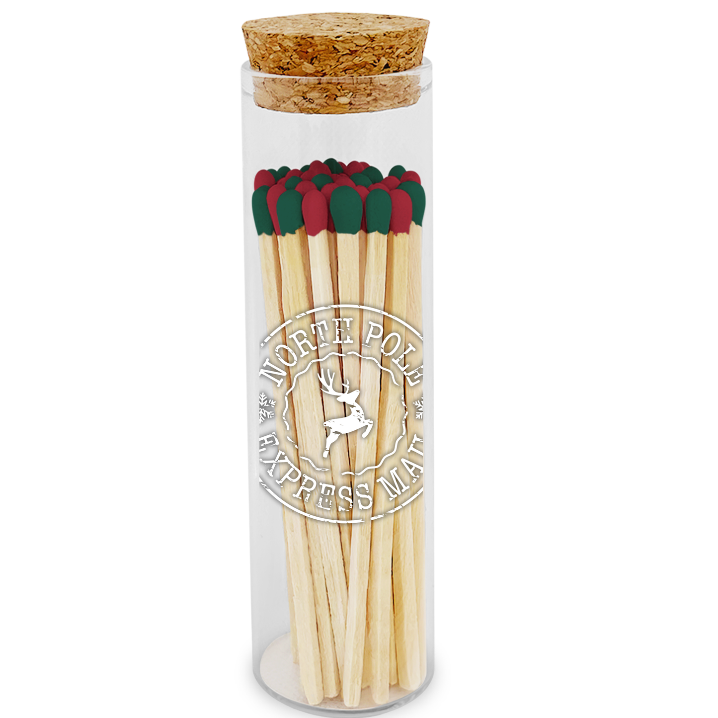 Holiday 4” Red & Green Matches - Chic Cork Jar