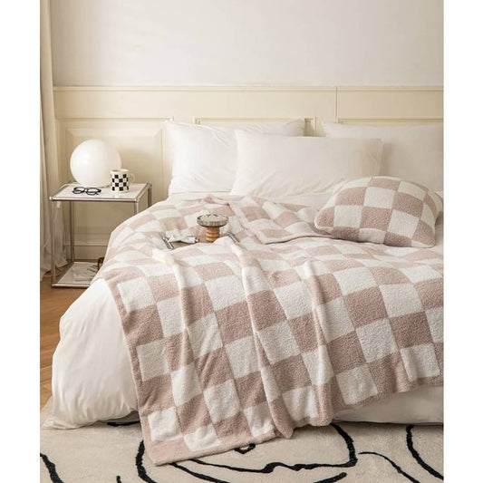 Luxe Blanket - Khaki Checkered