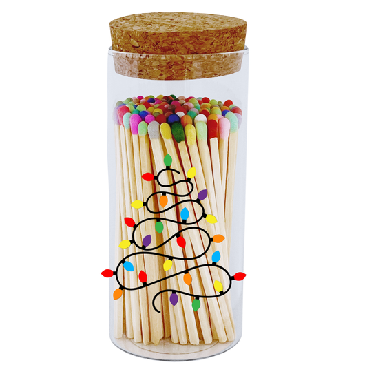 Holiday 4” Matches - Christmas Lights + LG Jar