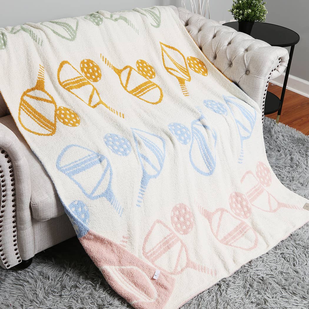 Pickleball Printed Cozy Soft Throw Blanket