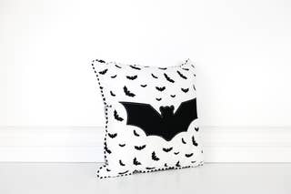 Halloween Bat Reversible Pillow 14.25x14.25