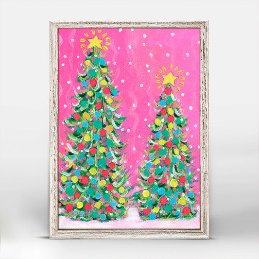 Holiday - Christmas Tree Pair Mini Framed Canvas