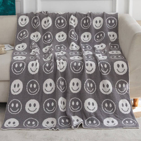Luxe Blanket - Grey Smiles Checkered