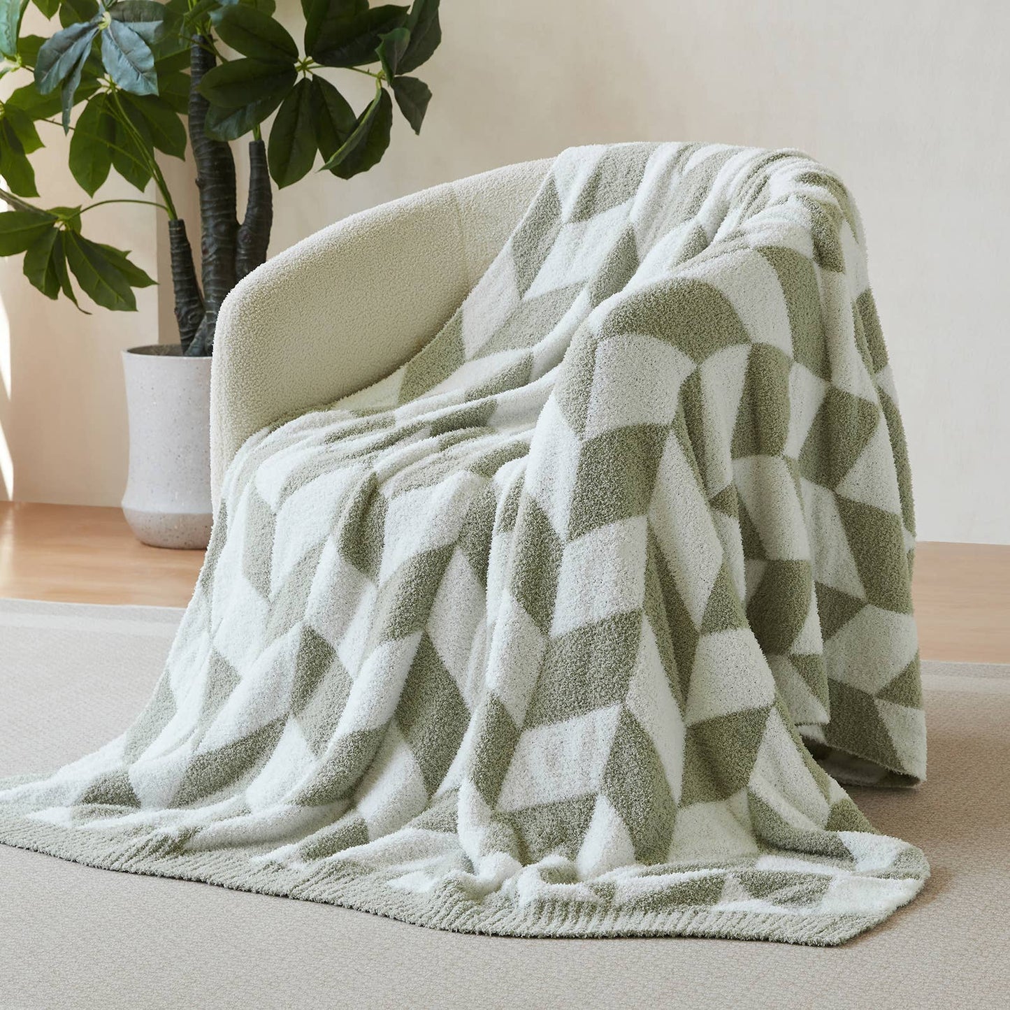 LUXE Chevron Throw Blanket Reversible  50x60"