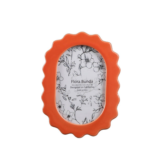 Orange Scalloped Picture Frame 4x6