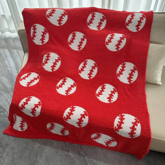 Luxe Blanket - Red Baseball/Softball Checkered