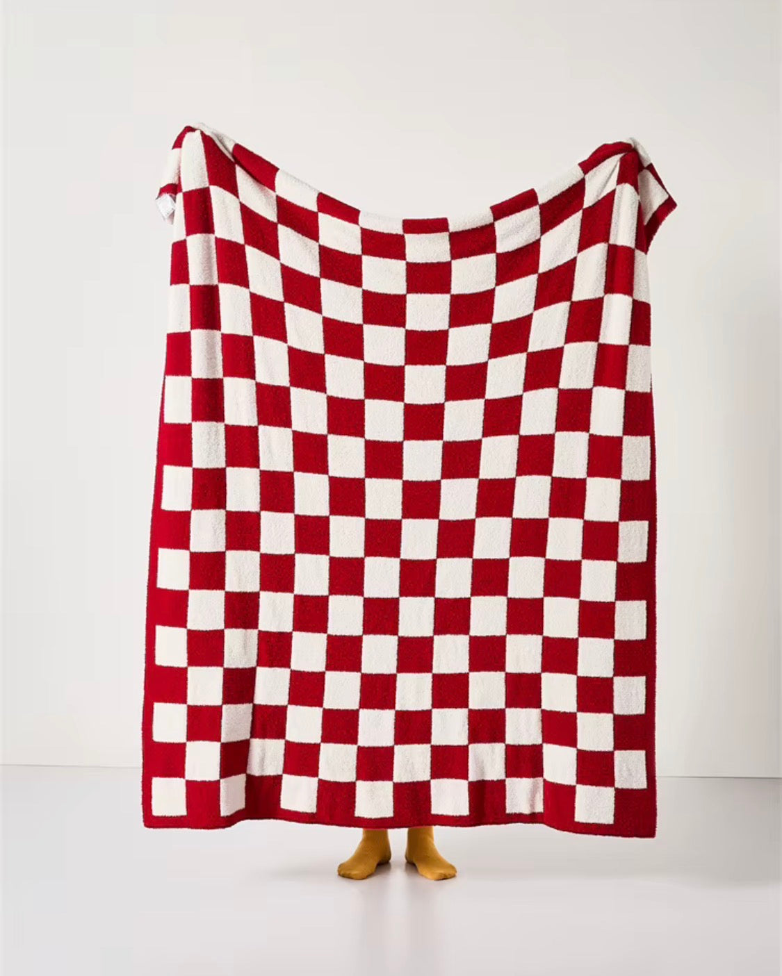LUXE Checkered Throw Blanket - Red