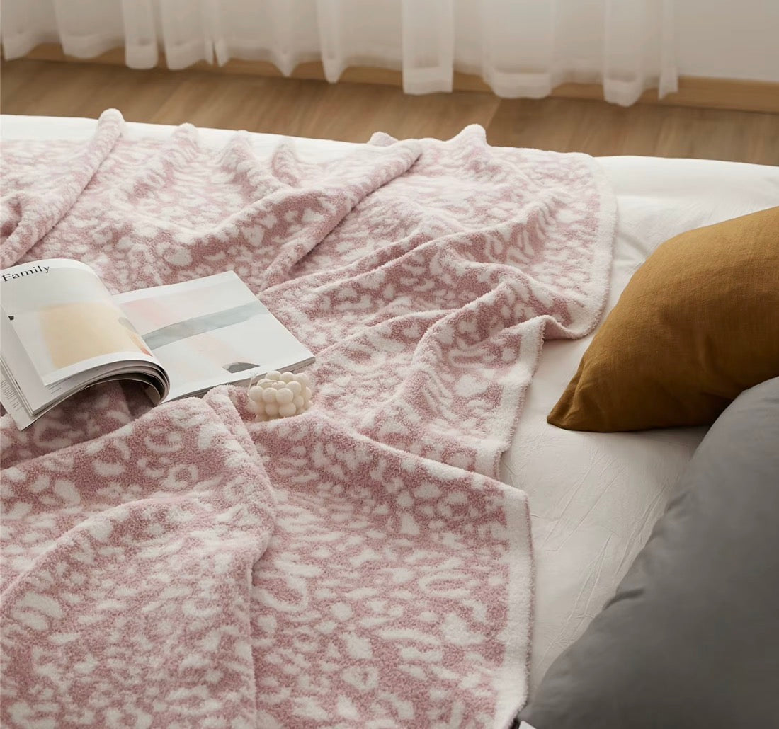 LUXE Pink Leopard Blanket | Ultra-Soft 50” x 60” Throw Blanket