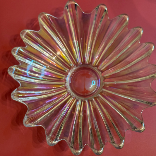 Starburst - Vintage Iridescent Carnival Glass Dish